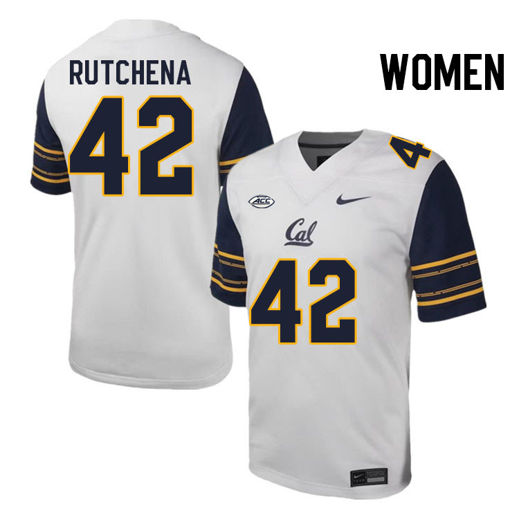 Women #42 Nate Rutchena California Golden Bears ACC Conference College Football Jerseys Stitched Sal